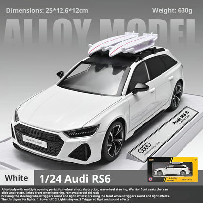 1/24 Audi RS6 Hot Hatch Wagon Performance Shooting Brake Simulation Alloy Car Model Toy Car Boy Collection Ornament Pull Back
