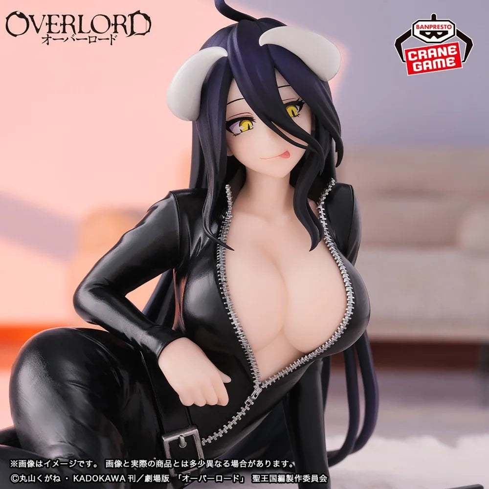 In Stock Bandai Original Genuine Banpresto Anime Overlord IV IF Relax Time Albedo 18cm Collection Model Toy Figure Birthday Gift