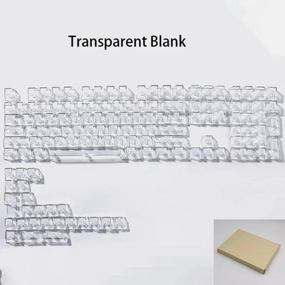 Crystal Transparent Cherry Profile Keycaps For Mechanical Gaming Keyboard ISO Enter PC Key Caps Side Carving Backlit RGB Keycap