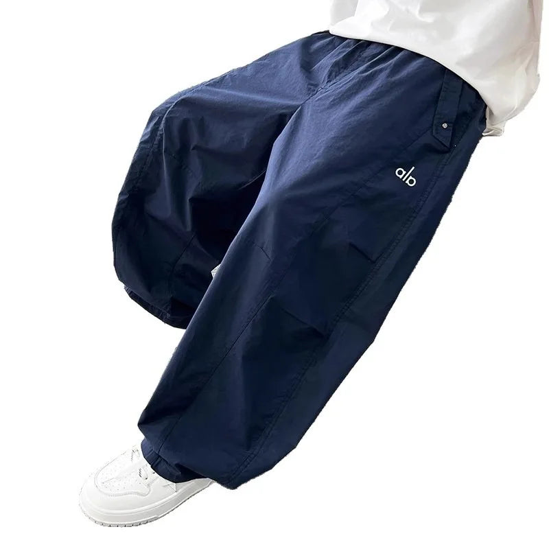Teen Boys Pants 2026 New Spring Autumn Pants Children's Straight Trousers Teenager Wide-legged Cargo Pants Kids Loose Clothes
