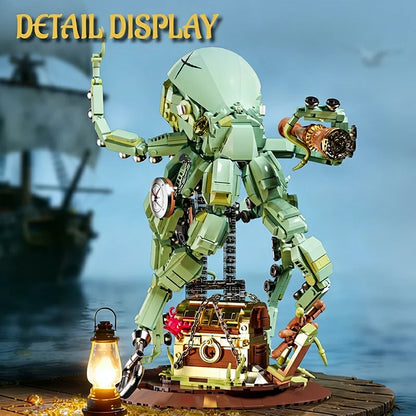Pirate Building Blocks Octopus Sea Monster Adventure Treasure Hunt Puzzle Toy for Kids Adults STEM Educational Gifts 1128pcs