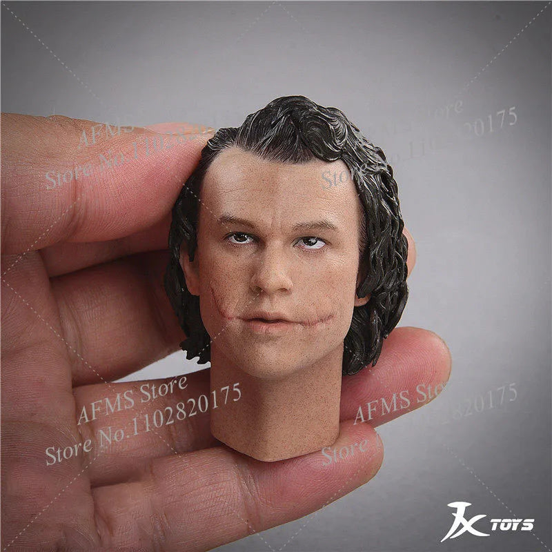 JXTOYS 1/6 Scale Collectibles Figure Clown Heath Ledger Head Sculpture Model For 12Inch Men Soldier Action Figure Body