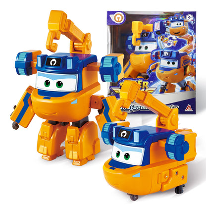 Super Wings 5 Inches Transforming Traver Transforms from Airplane to Robot in 10 Steps Deformation Action Figures Kid Toys Gift