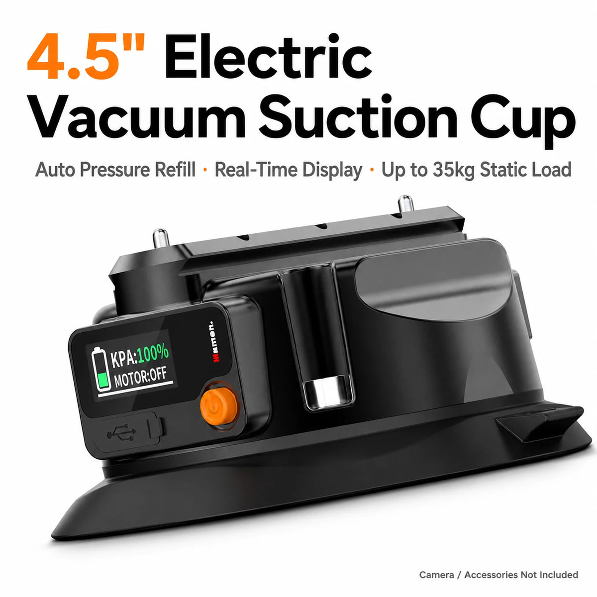 4.5 Inch Electric Suction Cup Camera Mount Auto Refill Car Holder for GoPro DJI Action Camera Insta360