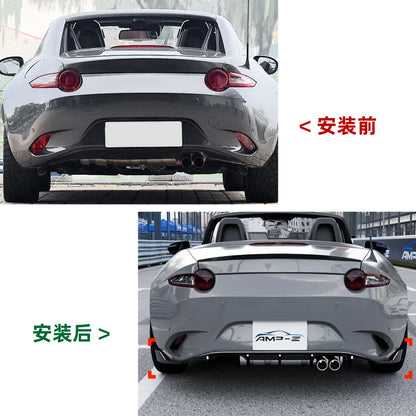 2016 To Up For Mazda MX-5 Miata ND Rear Bumper Lip Splitter Diffuser Body Kits Tuning By ABS Gloss Black Spoiler Vent Cover
