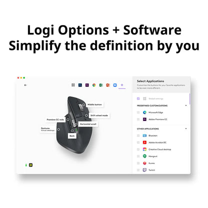 Logitech MX Master 3S Wireless Bluetooth Mouse Ultra-Quiet Electromagnetic Scroll Wheel 8000DPI Flow Cross-Device Ergonomic
