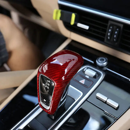 For Porsche Cayenne 2018 2019 2020 2021 2022 2023 Real Carbon Fiber Car Gear Shift Knob Trim Cover Sticker Car Accessories