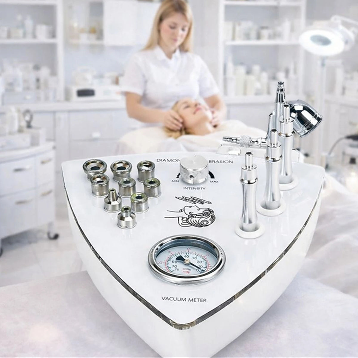 Beemyi Diamond Tip Facial Microdermabrasion Machine - Skin Exfoliation Vacuum Therapy Device for Wrinkle Reduction