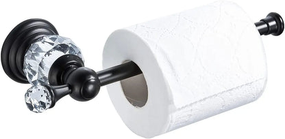 Crystal Toilet Paper Holder, Gold Toilet Roll Holder Modern Bathroom Accessories Zinc Alloy Tissue Hanger Wall Mounted