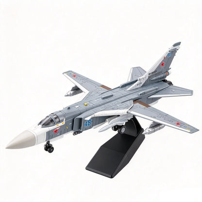 1/72 Su-24 Fencer Plastic Assembly Model Russian Fighter Jet Open Cockpit & Detachable Missiles ABS Aircraft Kit Gift