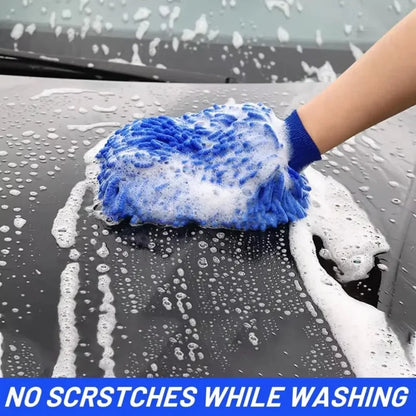 1/2PCS Chenille Plush Gloves for Car Cleaning Thickened Doublesided Car Cleaning Tools Ultrafine Fiber Car Washing Gloves