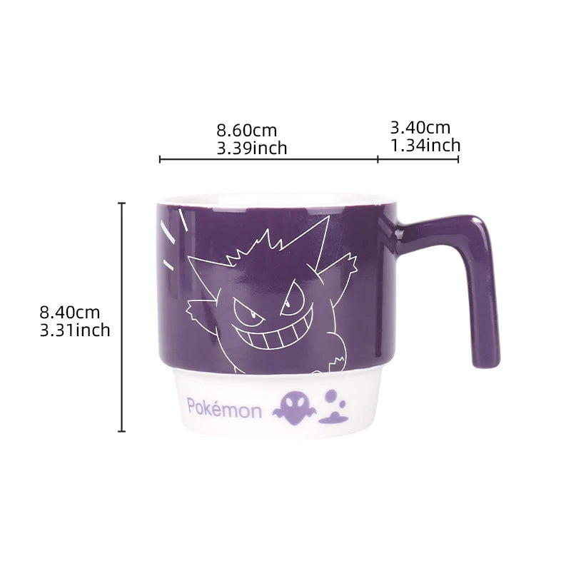 Pokémon Licensed Cartoon Ceramic Mugs Stackable Coffee Milk Tea Cups Kids Coffee Cups Breakfast Milk Juice Cup