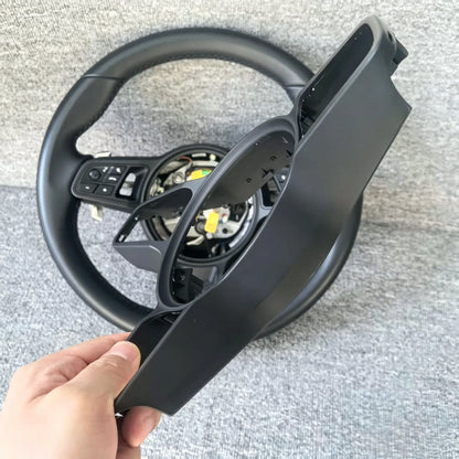 Black Decorative Frame for the Car Steering Wheel in GT Style with Blackening Effect for Macan Panamer Cayenne 9P1419732 5Q0