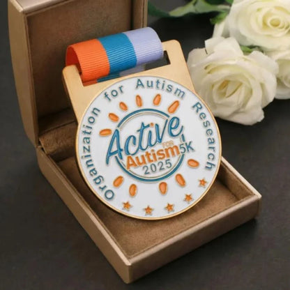 Custom Metal Medal with Ribbon Personalized Award Full Custom Shape Design Engraved Painted Medals MOQ 100PCS