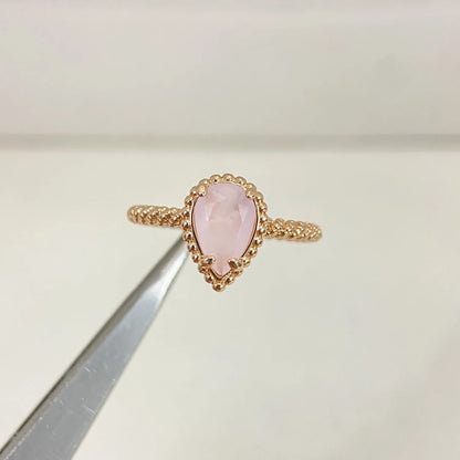 MESSITOK S925 Sterling Silver High-Quality Luxury Jewelry, Agate Stone Droplet Shaped Women's Love Ring. Exquisite Birthday Gift