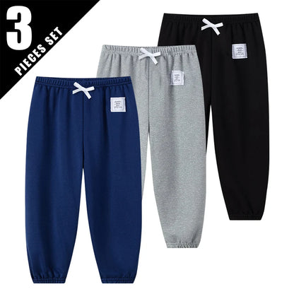 1/3 Pcs Four Seasons Children's Leisure Sports Pants Solid Color Basic Boy Running Holiday 9 Pants Girl Joker Comfortable Pants