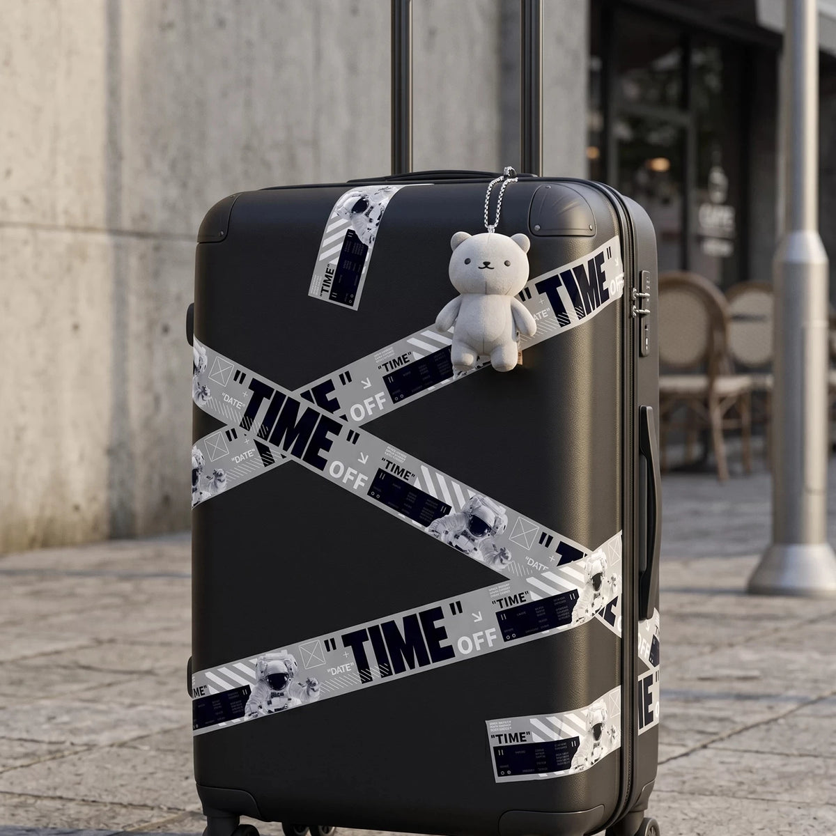 Space Astronaut Cyberpunk Warning Tape DIY Mechanical Decorative Tape Stickers Bicycle/Skateboards/suitcases/fish Tanks Stickers