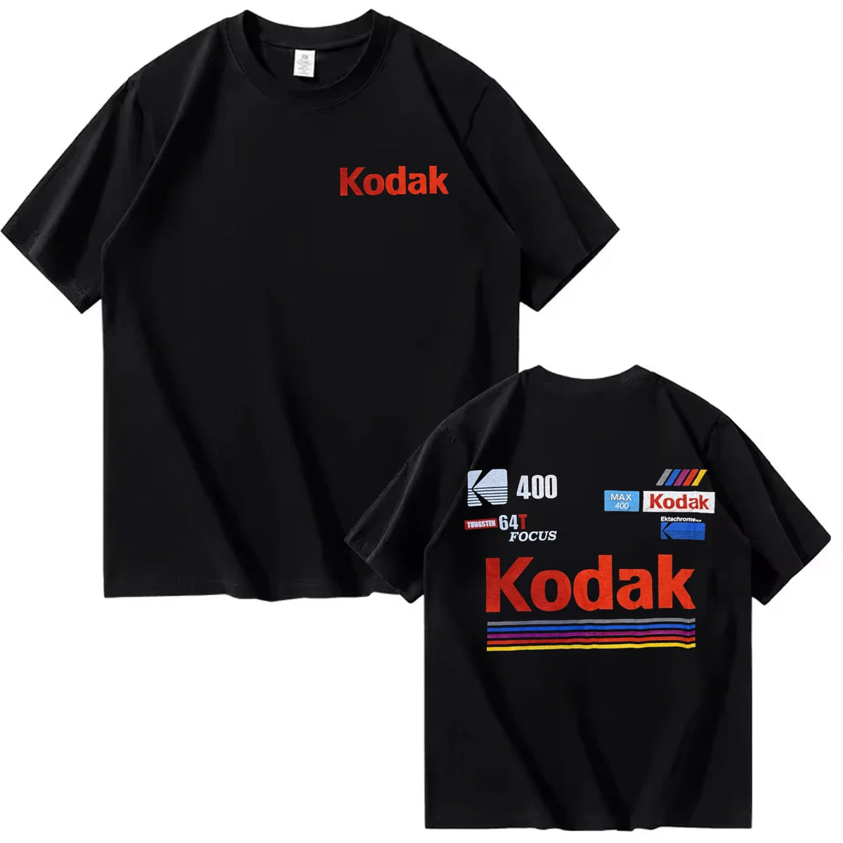 Kodak Summer Brand Men T-shirt Cotton Solid Color Daily Graphic Print Casual Breathable Short Sleeve Top Tees Women Clothing