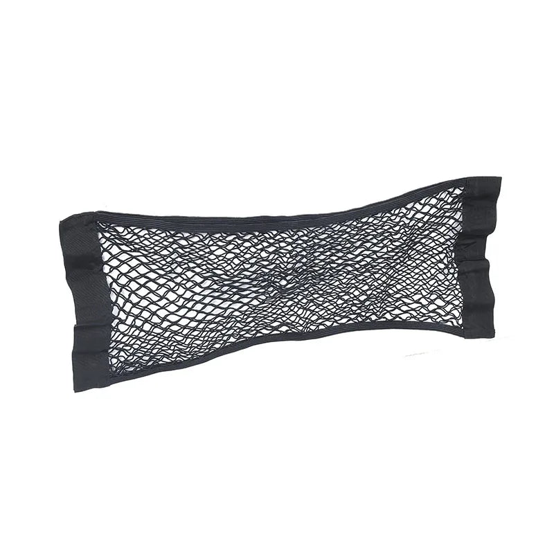 For Toyota Cruiser Prado 2024+ Car Back Rear Mesh Trunk Seat Elastic String Net Magic Sticker Universal Storage Bag Pocket Cage