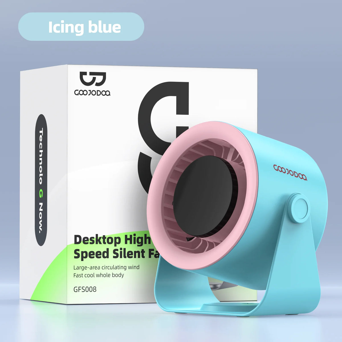 GOOJODOQ Desktop Fan 4000mAh Silent Adjustable Speed Air Circulation Fan 100 Speeds with Digital Display Wall Mountable