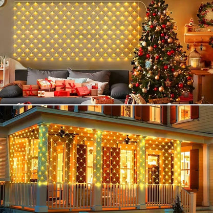 3x3m 2mx3m 2mX2m Christmas Garlands LED String Christmas Net Lights Fairy Xmas Party Garden Wedding Decoration Curtain Light