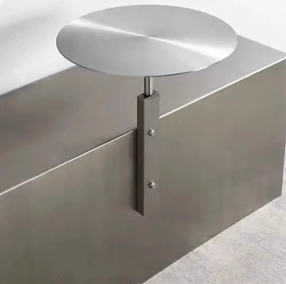 Modern Minimalist Stainless Steel Hang on Bar Table Compact Counter Space Saving Corner Desk for Cafe Shop Rustproof