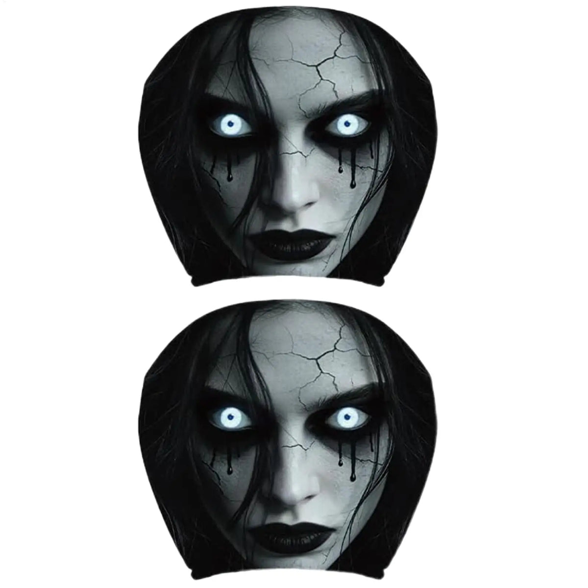 2pcs Scary Headrest Cover Halloween Decoration Accessories Hilarious Car Headrest Protector for Men Women Family Friends