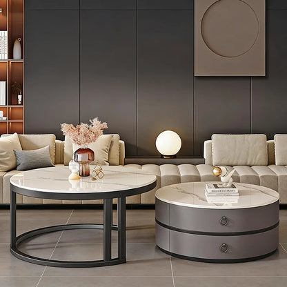European Elegant Coffee Tables Multifunction Trendy Modern Minimalist Coffee Tables With Drawers Storage Mesa Centro Furniture