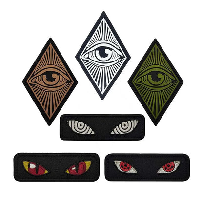 PVC Rhombus Panoramic Eye Patches,Cat Tiger Eyes,Evil Eye Embroidered Clothes Applique, Tactical Patch Gear Noctilucent Badge