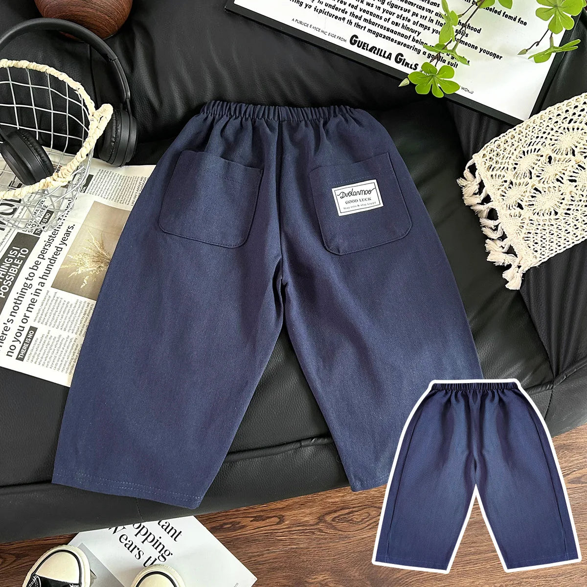 1 Piece Children's Spring Autumn Trousers Boys Girls Straight Pants Casual Trousers