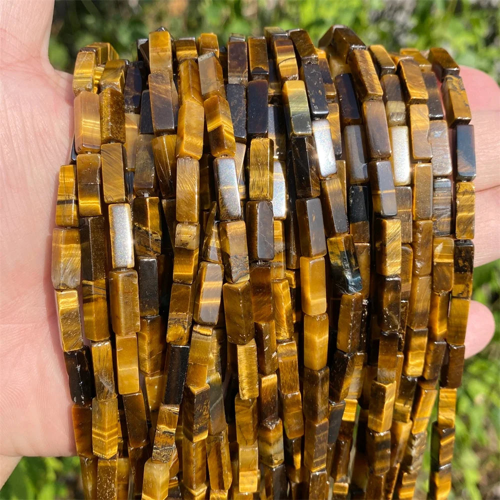 4x13mm Natural Stone Tube Rectangle Sea Sediment Lapis Lazuli Opal Amethysts Quartz Beads for Jewelry Making DIY Bracelet