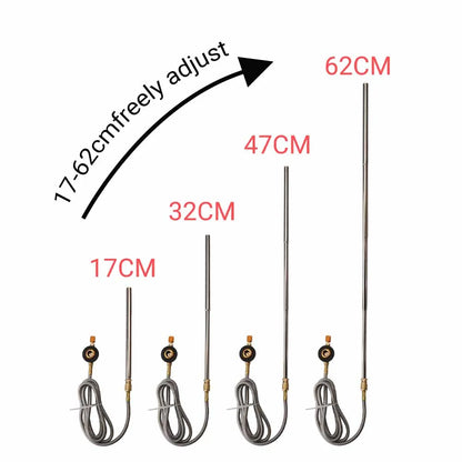 Pandatour Freely Adjustable Telescopic Spray Gun Stainless Steel Durable Copper Head  High Power Gas torch fire starter