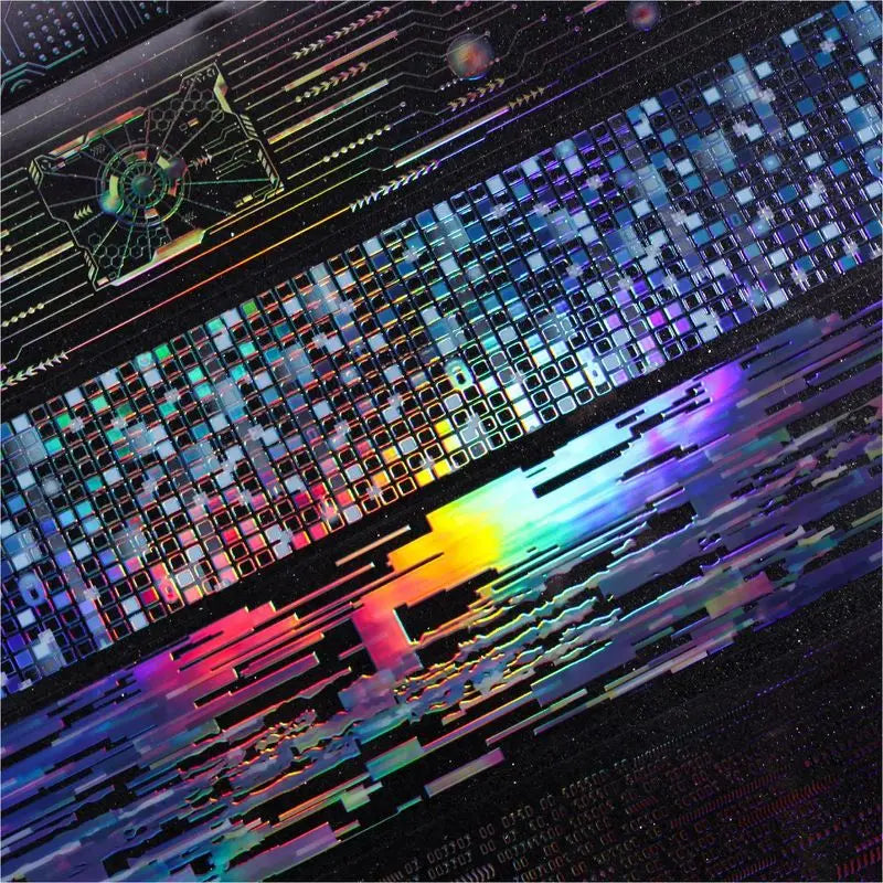 50mm*2m/1roll Punk Circuit Laser Washi Tape Stickers Holographic Cyber Decor Tape Scrapbooking DIY Journal Craft Supplies