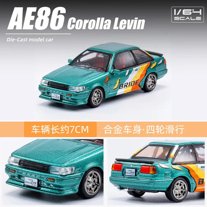 DCT 1/64 AE86 Model Car Classical Vehicle Diecast Toy Collection Car Station Vehicle with Display Box for Adults