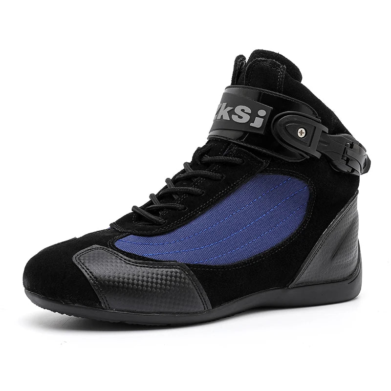 Men's Classic Motorcycle Boots Lightweight Breathable Motocross Racing Karting Shoes Motorcyclist Go-Kart Footwear