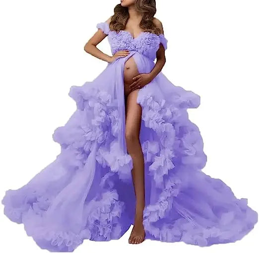 Sexy Maternity Gowns Photoshoot  Ruffles baby shower платье для беременных فساتين حوامل vestidos para embarazadas photoshoot