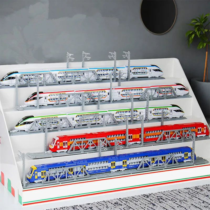 1: 87 alloy double section train and tram models,double-layer subway and high-speed rail toys,children's toys,wholesale