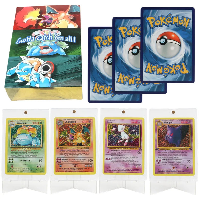 151Pcs/Box 1996 first generation Pokémon card rare Charizard Pikachu Mewtwo Blastoise Collecting card toys english version