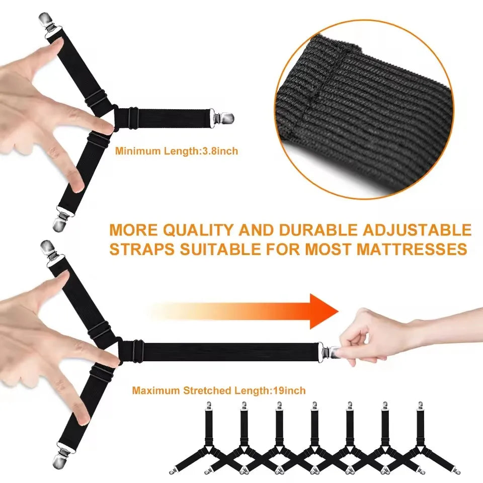 4Pcs/set Elastic Bed Sheet Grippers Three Head Clips Gripper Holder Suspender Bed Sheet Fasteners Home Textiles Organize Gadget