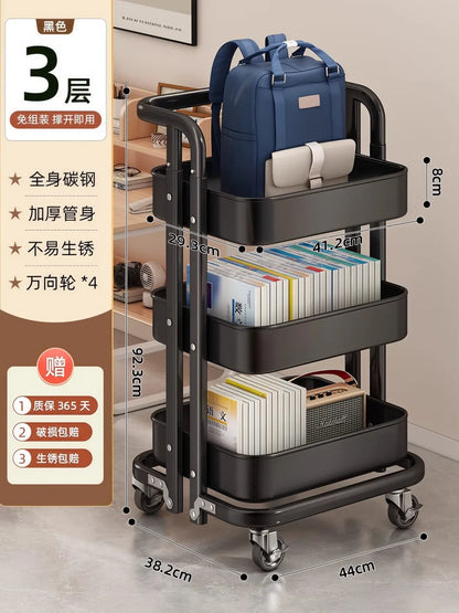 Portable Trolley Storage Bookshelf Kitchen Islands And Carts Furniture For Home Shelf Organizer Cart Auxiliary Carts Island