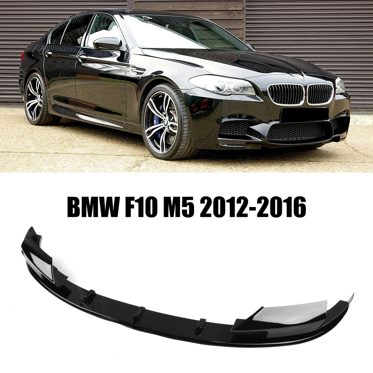 Front Bumper Lip Spoiler Splitter Lower Air Vent Corner Side Splitter Cover For BMW F10 M5 2012-2016 Carbon Look Glossy Black