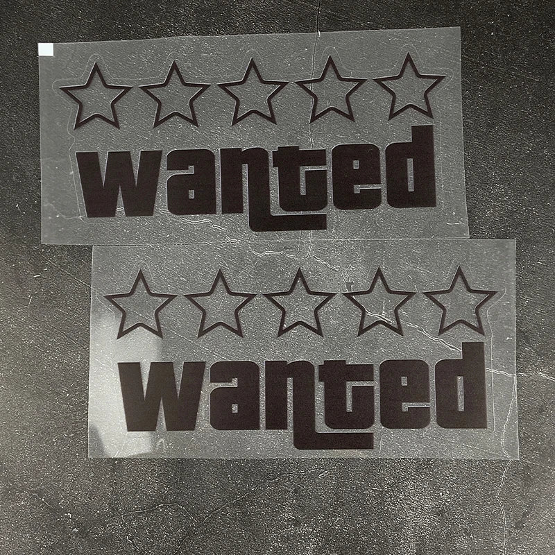 Pentagram Wanted Motorcycle Stickers Waterproof DIY Motorbike Fuel Tank Helmet Box Car Window Trunk Body Durable Vinyl Decals