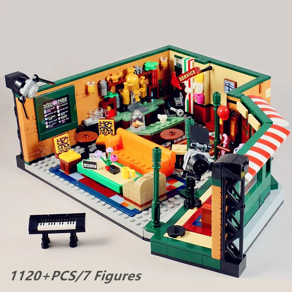 Friends House Family Classic City Central Apartment Building Block Cafe Room MOC-Streetview Model Toy Gift
