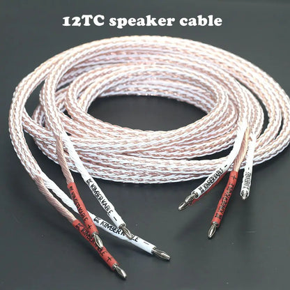  HiFi Speaker Cable 12TC Audiophile Grade Pure Copper Audio Wire For Home Theater Amplifier Speaker
