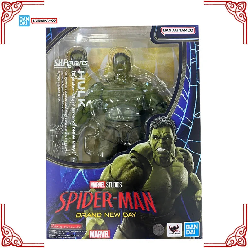 In Stock Genuine Bandai Marvel Model Kit SHF Hulk Spider-Man Brand New Day Anime Action Figure Collection Finished Model Toys