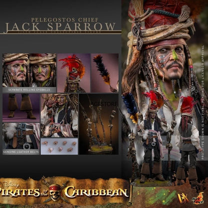 In Stock Hot Toys 1/6 Pelegostos Chief Jack Sparrow DX48 Pirates of The Caribbean Collectible Action Figure Model Toy Gift