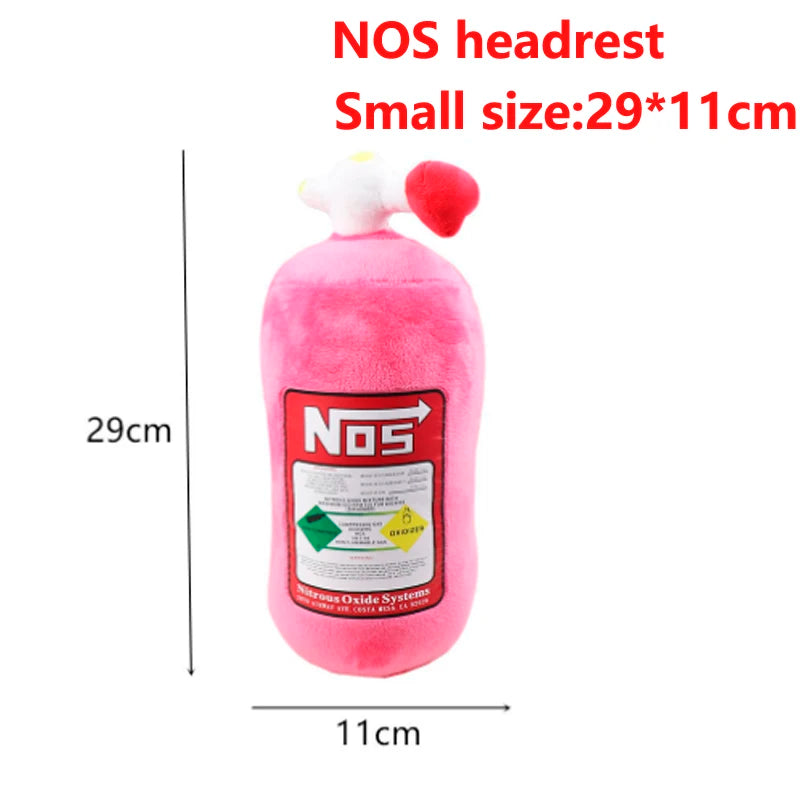 Car Seat NOS Headrest Pillow Universal Plush Neck Pillow Cushion Nos Bottle Stuffed Toys Soft JDM Cushion Gifts Car Interior