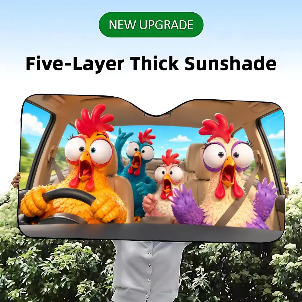 animal chicken Sun Visor Car Windshield Sun Visor - Foldable Universal Fit UV Block Heat Insulation Sunshade