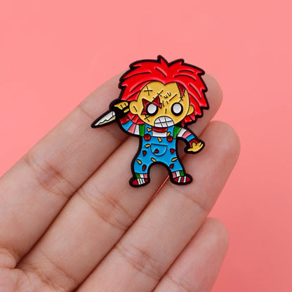 Good Guys Enamel Pin Horror Movie Badges on Backpack Brooches For Women Lapel Pin Halloween Jewelry Cosplay Accessories Gifts