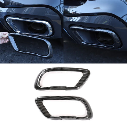 2Pcs Glossy Black Stainless Steel Car Exhaust Muffler Pipe Tip Cover Trim For BMW X5 G05 X6 G06 X7 G07 2019-2025 Accessories ﻿